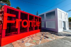 An image of the outside of the Frontier Airlines brand activation called "Frontier Twosday"