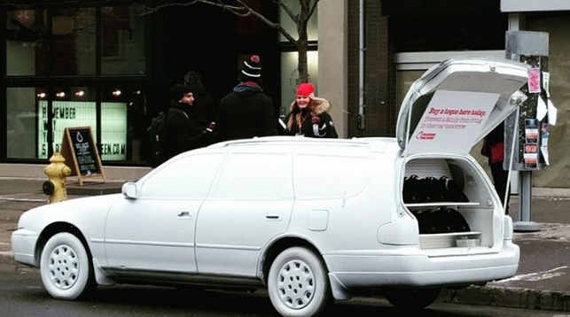 Raising The Roof pop-up advocating for the homeless