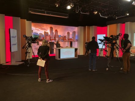 Image of Skillsoft virtual user conference being produced by the Cramer production team